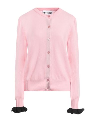 Moschino Woman Cardigan Pink Size 8 Virgin Wool, Cashmere