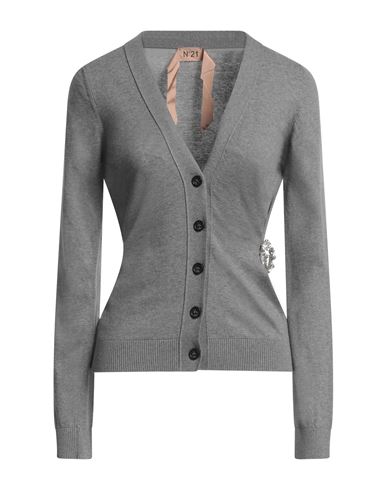 N°21 Woman Cardigan Grey Size 8 Cotton In Grey