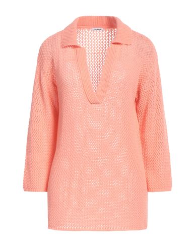 MALO MALO WOMAN SWEATER SALMON PINK SIZE 8 CASHMERE, POLYAMIDE 