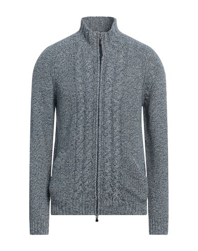 Fedeli Man Cardigan Blue Size 40 Virgin Wool, Viscose, Cashmere In Blue