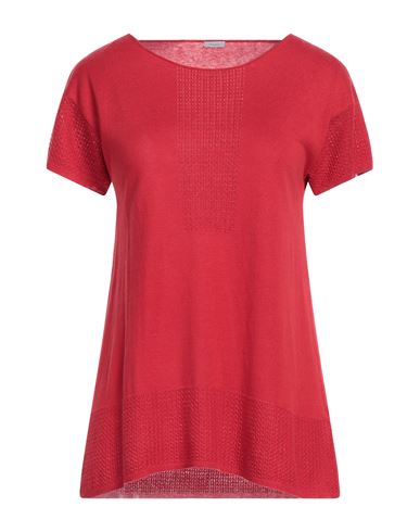 Malo Woman Sweater Red Size 6 Silk, Linen In Red