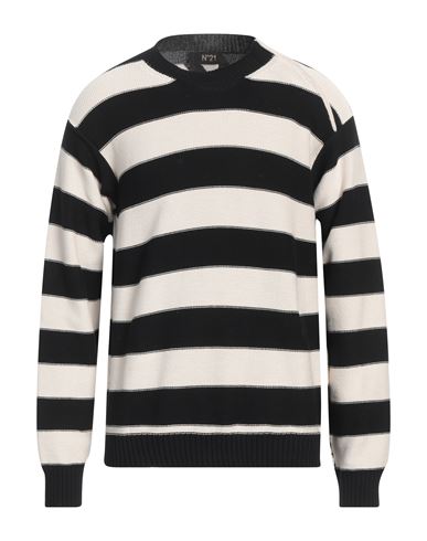 N°21 Man Sweater Black Size 42 Cotton, Polyamide In Black