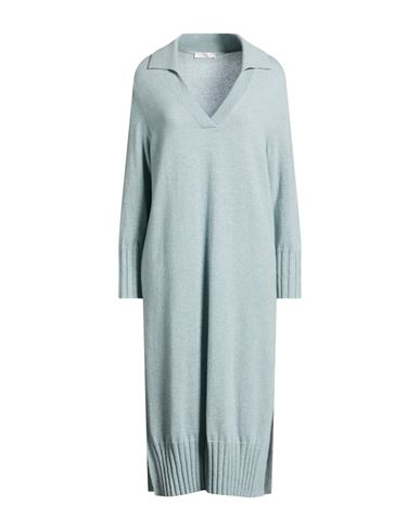 Fedeli Woman Midi Dress Slate Blue Size Xs Cashmere In Multi