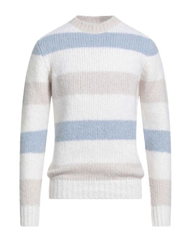 Eleventy Man Sweater Light Blue Size M Cashmere, Alpaca Wool, Silk In Blue