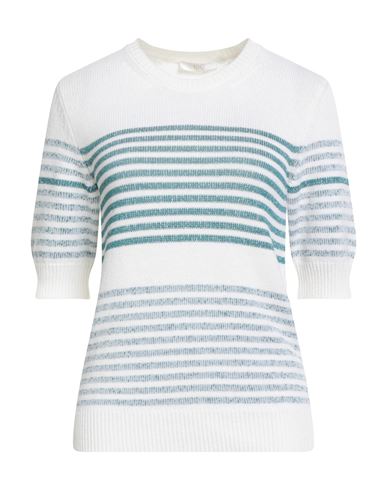 Fedeli Woman Sweater Deep Teal Size 8 Cashmere, Silk In White