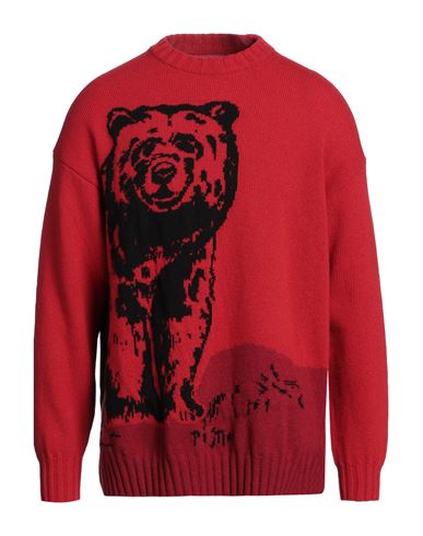 Emporio Armani Man Sweater Red Size L Wool, Polyamide In Red