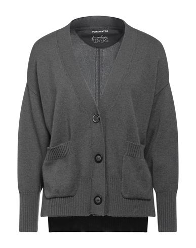 Purotatto Woman Cardigan Grey Size 8 Cashmere