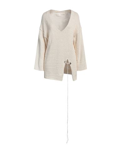 Isabel Benenato Woman Sweater Ivory Size 6 Cotton, Polyamide In White