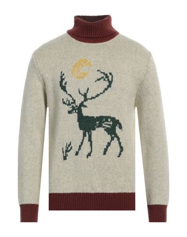 Chateau Orlando Stag Turtleneck Jumper Mohair Wool In Neutrals