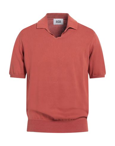 Alpha Studio Man Sweater Rust Size 44 Cotton