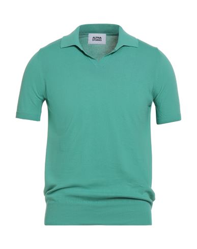 Alpha Studio Man Sweater Green Size 36 Cotton