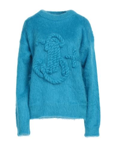 Jil Sander+ Woman Sweater Azure Size 6 Mohair Wool, Polyamide In Blue