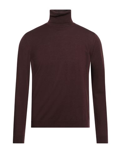 Roberto Collina Man Turtleneck Cocoa Size 38 Merino Wool In Brown