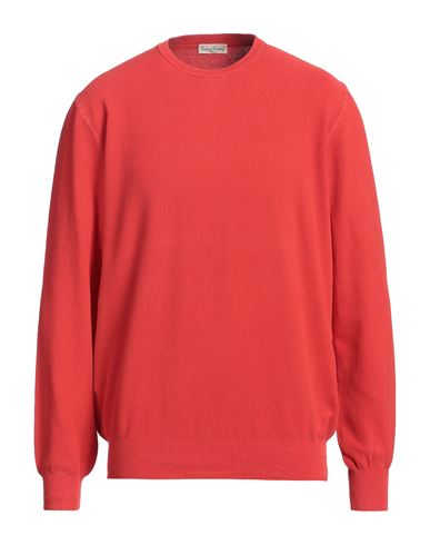 Cashmere Company Man Sweater Rust Size 46 Cotton, Silk In Red
