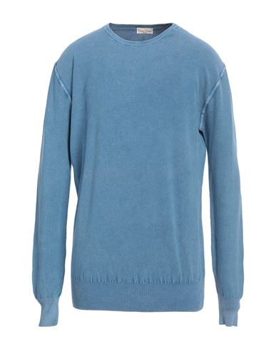 Cashmere Company Man Sweater Light Blue Size 46 Cotton, Silk In Blue