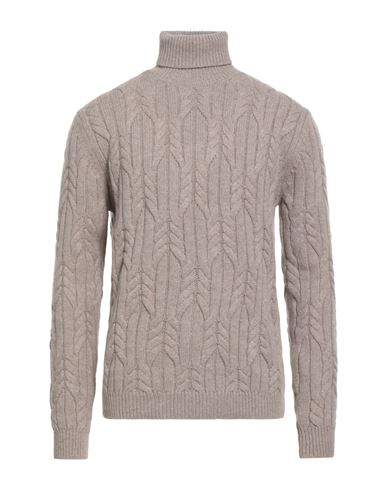 Alpha Studio Cashmere Man Turtleneck Taupe Size 36 Cashmere In Neutral
