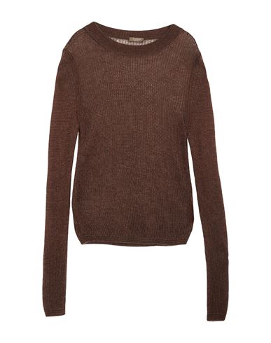 Peserico Man Sweater Dark Brown Size 32 Baby Alpaca Wool, Polyamide, Virgin Wool, Viscose, Metallic In Brown