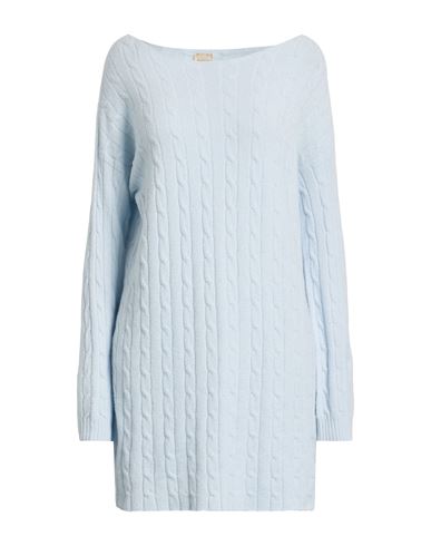 Siste's Woman Sweater Sky Blue Size L Viscose, Polyester, Polyamide In Blue