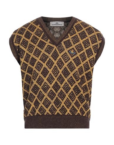 Vivienne Westwood Man Sweater Dark Brown Size L Linen, Cotton, Polyamide, Wool In Brown