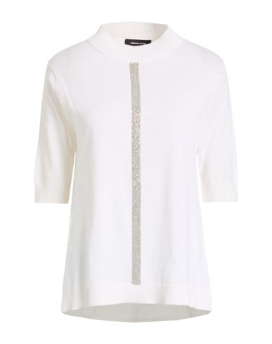 Fabiana Filippi Woman Sweater Ivory Size 4 Virgin Wool, Cotton, Viscose, Ecobrass In White