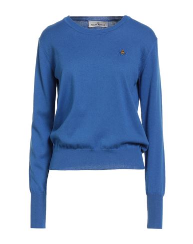 Vivienne Westwood Woman Sweater Bright Blue Size L Cotton, Cashmere In Blue