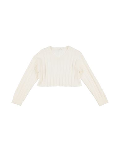 U+é Babies'  Toddler Girl Sweater Ivory Size 6 Viscose, Merino Wool, Polyamide, Cashmere In White