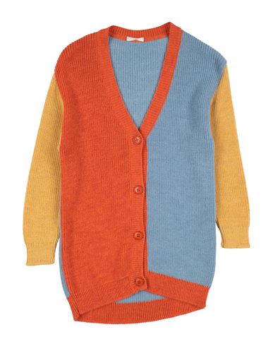L:ú L:ú By Miss Grant Babies'  Toddler Girl Cardigan Orange Size 6 Polyacrylic, Wool, Alpaca Wool
