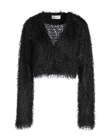Meimeij Woman Cardigan Black Size 8 Polyester, Viscose, Polyamide, Elastane