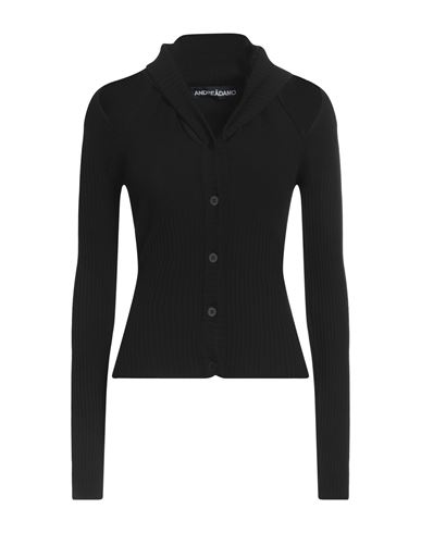 Andreädamo Andreādamo Woman Cardigan Black Size Xs Viscose, Polyamide In Black