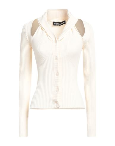 Andreädamo Andreādamo Woman Cardigan Ivory Size S Viscose, Polyamide In White