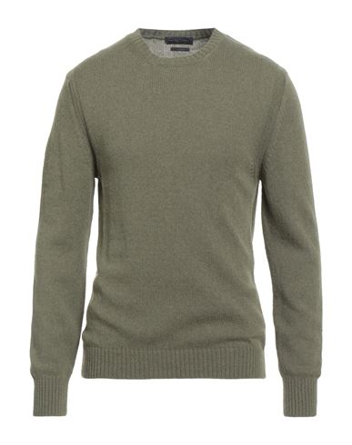 Daniele Fiesoli Man Sweater Military Green Size L Baby Alpaca Wool, Merino Wool In Green