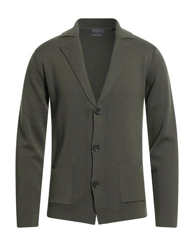 Daniele Fiesoli Man Cardigan Military Green Size L Merino Wool In Gray