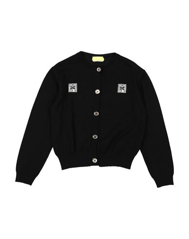 ELISABETTA FRANCHI ELISABETTA FRANCHI LA MIA BAMBINA TODDLER GIRL CARDIGAN BLACK SIZE 4 MERINO WOOL, VISCOSE, POLYAMIDE 