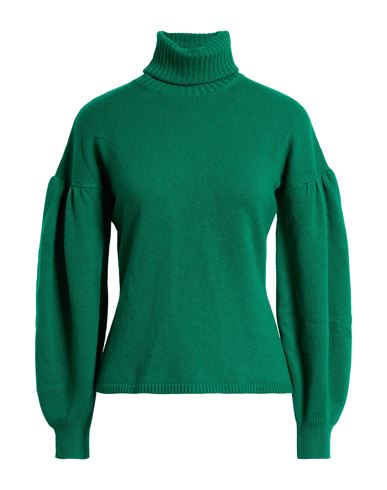 Max Mara Woman Turtleneck Green Size M Wool, Cashmere In Green