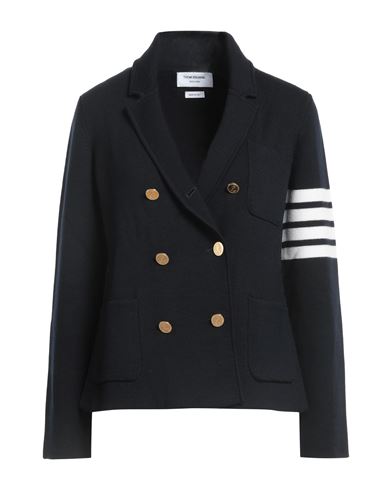 Thom Browne Double-breasted Striped Wool-blend Blazer In Blue