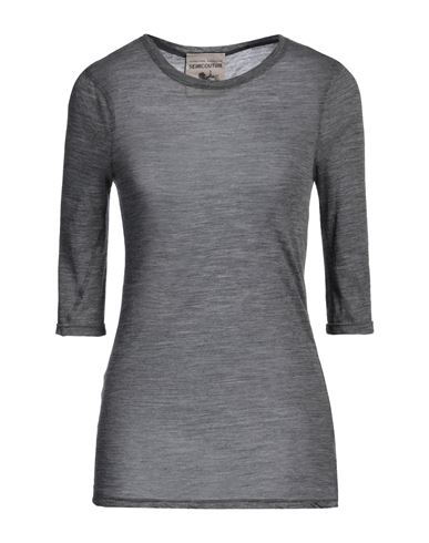 SEMICOUTURE SEMICOUTURE WOMAN SWEATER GREY SIZE L WOOL, POLYAMIDE 