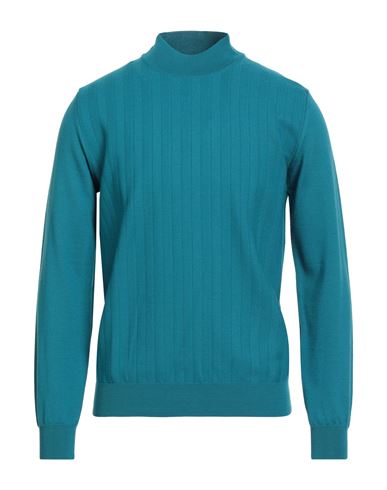 Ferrante Man Turtleneck Turquoise Size 40 Merino Wool