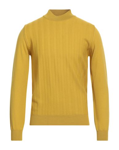 Ferrante Man Turtleneck Lime Green Size 40 Merino Wool