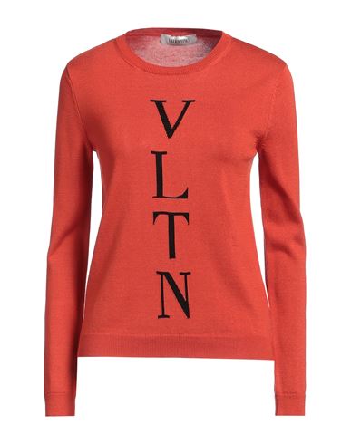 Valentino Garavani Woman Sweater Rust Size 8 Cotton In Red