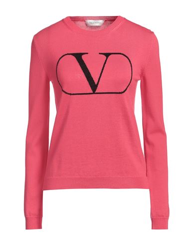 Valentino Long Sleeve Crew-neck Sweater In Pink