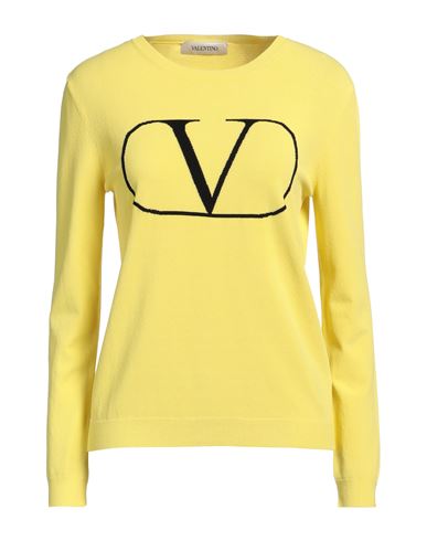 Valentino Garavani Woman Sweater Yellow Size 6 Viscose, Polyester In Yellow