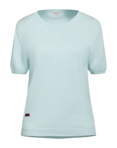 Agnona Woman Sweater Sky Blue Size M Cotton, Cashmere In Blue