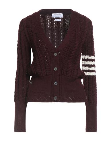 Thom Browne Woman Cardigan Plum Size 6 Merino Wool