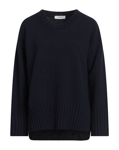 Alpha Studio Woman Sweater Midnight Blue Size 10 Wool, Viscose, Polyamide, Cashmere In Blue