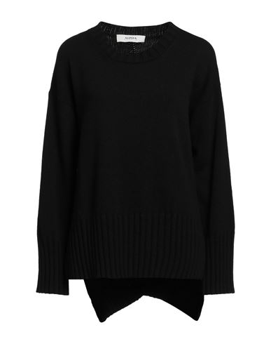 Alpha Studio Woman Sweater Black Size 8 Wool, Viscose, Polyamide, Cashmere In Black