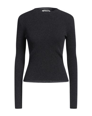 Our Legacy Long-sleeve Fitted Black Sweater With Ruched Detailing In Grey