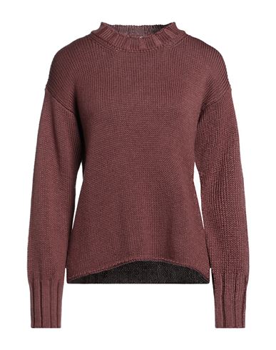 Alpha Studio Woman Sweater Brown Size 10 Tencel, Merino Wool In Brown