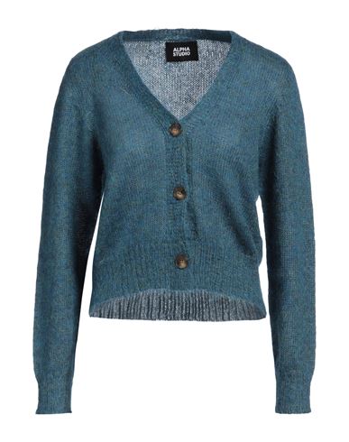 Alpha Studio Woman Cardigan Deep Teal Size 10 Wool, Polyamide In Green