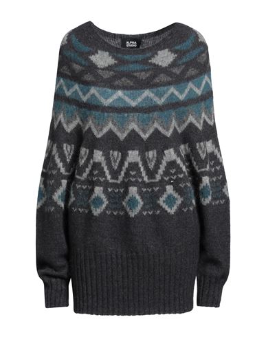 Alpha Studio Woman Sweater Lead Size 10 Alpaca Wool, Acrylic, Mohair Wool, Polyamide, Polyester In Grey