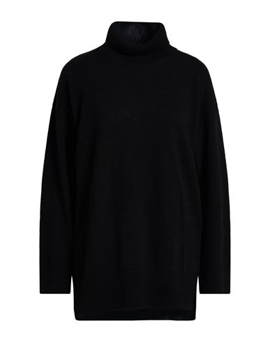 Alpha Studio Woman Turtleneck Black Size 6 Recycled Wool, Viscose, Polyamide, Recycled Cashmere In Black